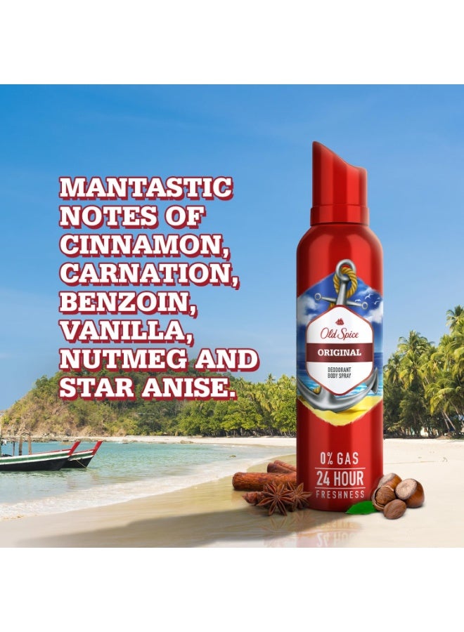 أولد سبايس بخاخ مزيل عرق أولد سبايس الأصلي للرجال، برائحة منعشة تدوم 24 ساعة، بدون غاز، 140 مل - Image 2